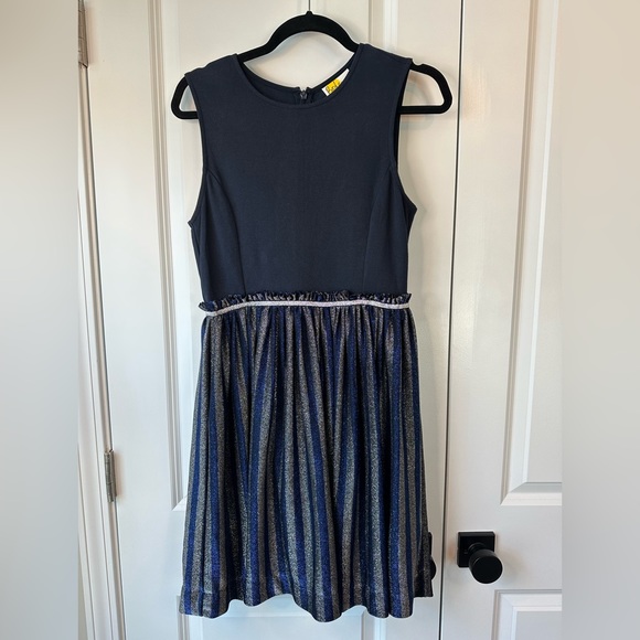 Mini Boden Lurex Stripe Party Dress (Size 15-16) - Picture 2 of 6